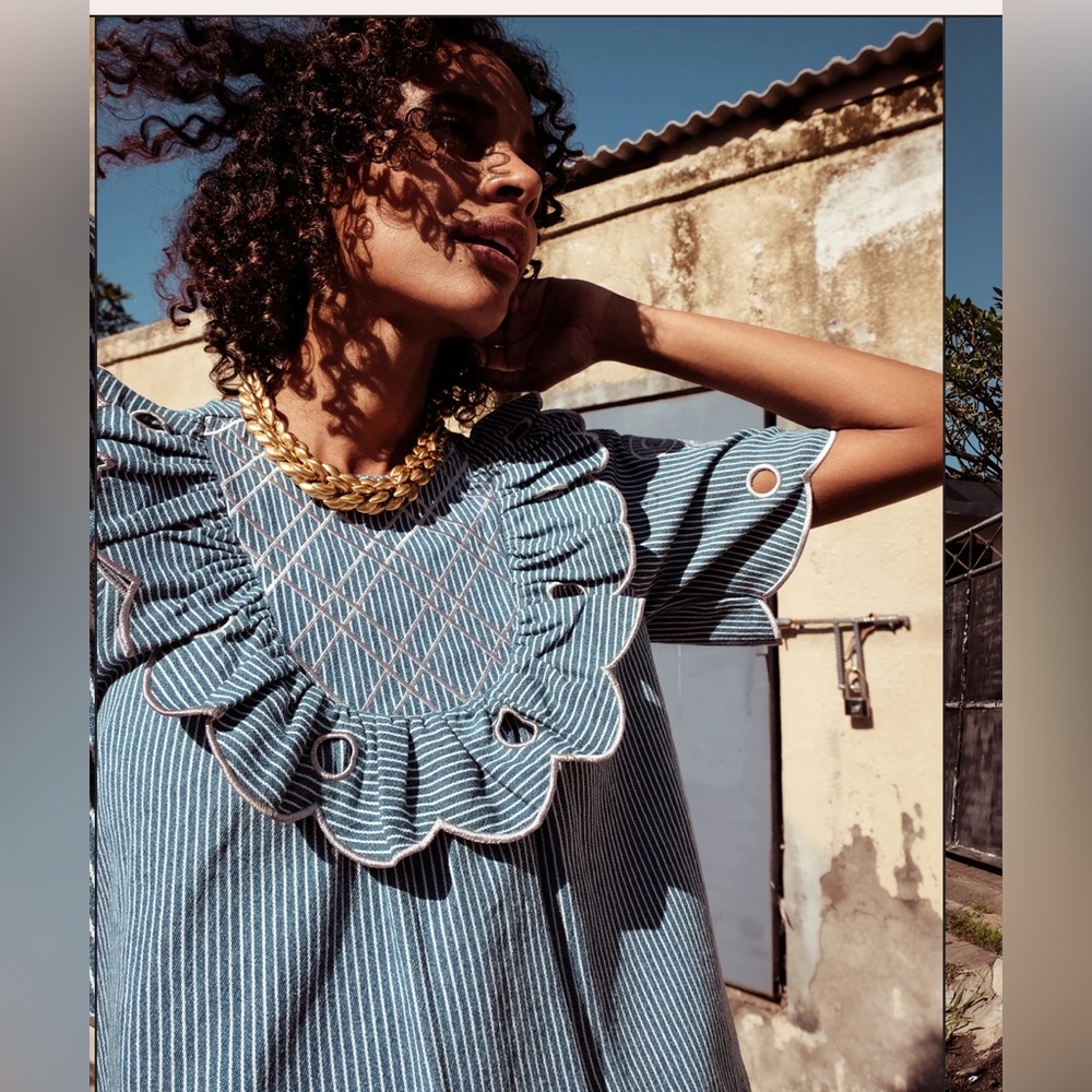 Innika Choo yoke denim top